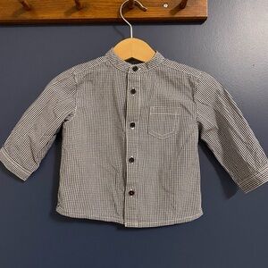 Classic Blue and White Checkered Baby Shirt
